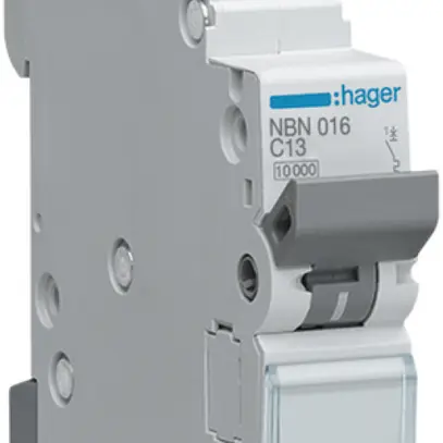 Disgiuntore Hager MCB 1P 230V tipo B 16A Icn 10kA Icu 15kA 1UM 