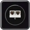 UP-Anschlussdose basico 2×RJ45u parallel schwarz 