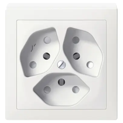 AP-Steckdose SIDUS 3×T13/1 weiss mit shutter 