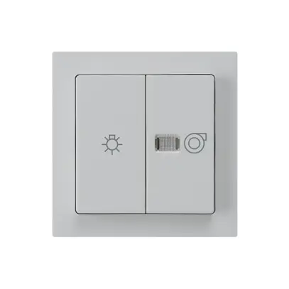 Kit frontal kallysto gris clair 60×60mm avec symbole lumière+ventilation 