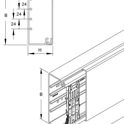 Canal d'installation HKL blanc pur 60×230mm 