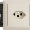 EB-Steckdose EDIZIOdue T23 16A 49…69mm crema, mit Steckklemmen 