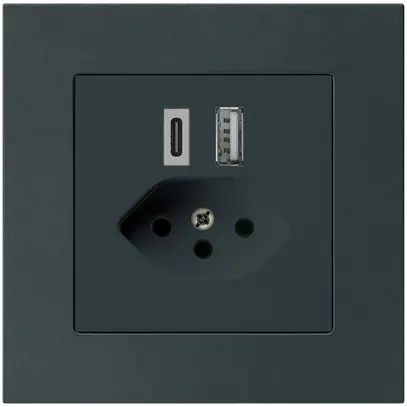 Presa di carica USB INC kallysto.pro 18W PD 1×tipo A 1×tipo C T13 nero 