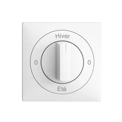 Kit front. 0-Hiver-0-Eté EDIZIOdue blanc 60×60mm pour interr.rot 