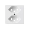 Plaque frontale kallysto 2×T13 60×60mm blanc pour prise 2×T13 