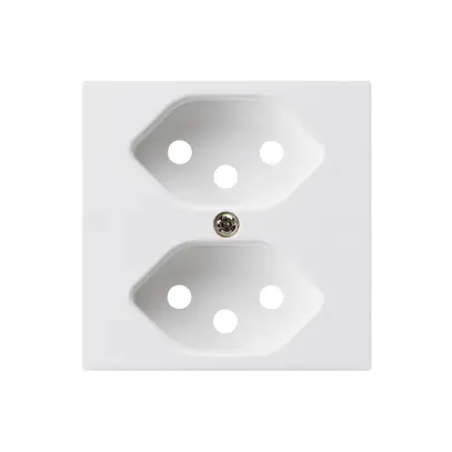 Plaque frontale kallysto 2×T13 60×60mm blanc pour prise 2×T13 