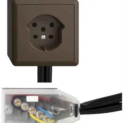 Prise AP EDIZIOdue T15 coffee Snap pour câble plat Technofil 