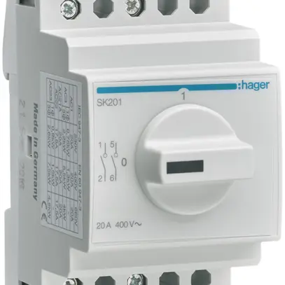 Interruttore rotativo AMD Hager 20A 400V 2 chiusura 0 apertura 0 invertitore 3UM 