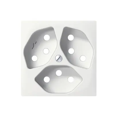 Placca frontale SIDUS bianco per 3×T13/1 con shutter 