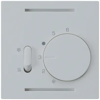 Plaque frontale Hager kallysto, pour thermostat avec interrupteur, gris clair 