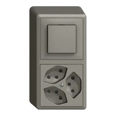 Combinaison AP EDIZIOdue 3/1P+3×T13 gris foncé 