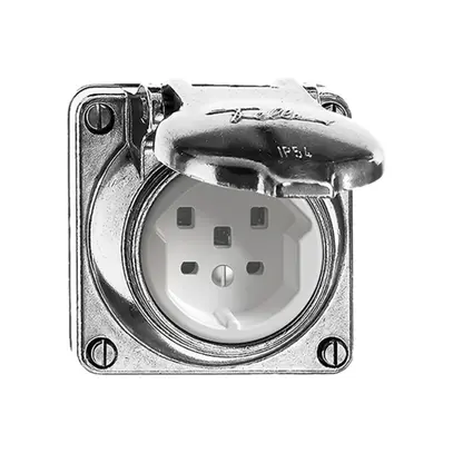 EB-Steckdose nass T25 16A Al natur mit Steckklemmen 