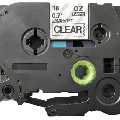 Cassetta nastro compatibile con OZE-141, 18mm×8m, trasparente-nero 