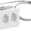FLF-Steckdose 2×Typ 13 mit 1.5m Kabel und Schutzkappe weiss 