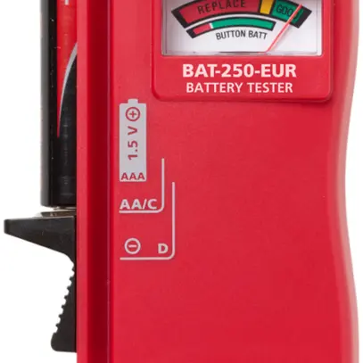 Batterietester BAT-250-EUR für 9V, AAA, AA, C, D.1.5V Uhrenzel. 