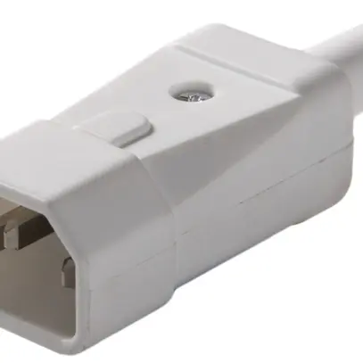 Fiche d'appareils type C14 (E) ELBRO 10A 230VAC droit max.70°C blanc IP20 