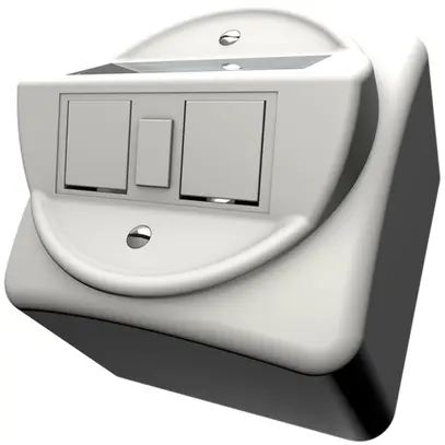 Boîte 30° AP Cecoflex Standard pour 2×RJ45 Keystone / 1×CLIK LC 