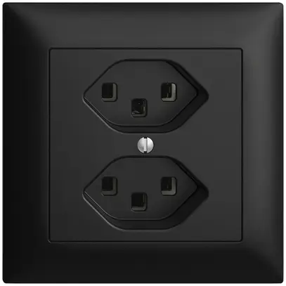 Prise ENC 2×T23 16A EDIZIOdue noir avec bornes enf. 