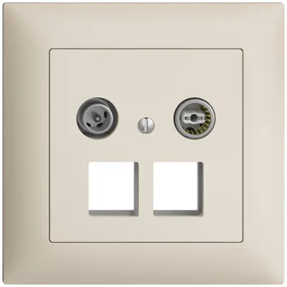 Presa multimedia 4dB INC Edue FMI, presa di derivazione, per 2×RJ45 Keystone, cr 