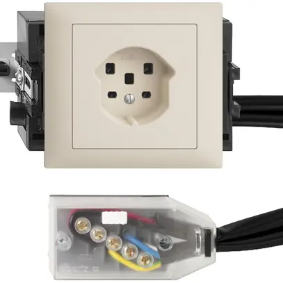 Prise INC EDIZIOdue T25 crema 49…69mm pour câble plat Technofil 