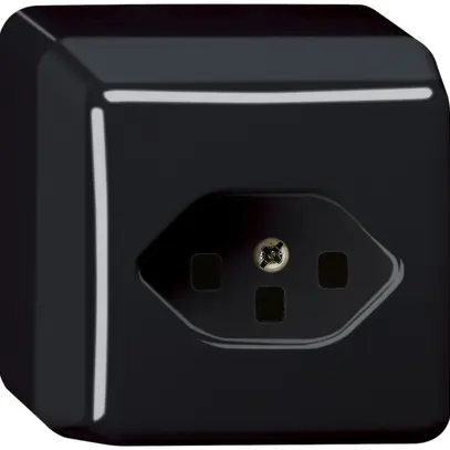 Prise AP basico 1×T23, noir 