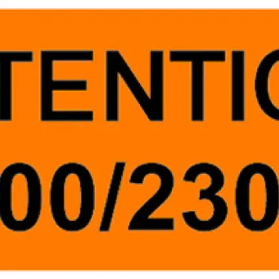 Autocollant d'avertissement ATTENTION 400/230V 60×20mm auto-adhésif rouge 