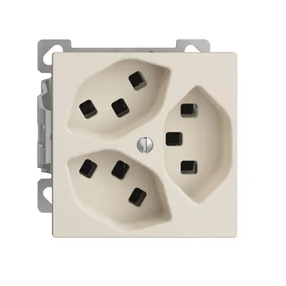 Prise AP EDIZIOdue 3×T23 crema intérieur pour combinaison 