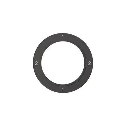 Disco indicatore NEVO, p.interruttore rotativo, 2-1-2-1, nero 