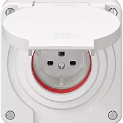 Prise NEVO N.CO 1×T25, IP55 d'après SN 441011, a.joint rouge, blanc 