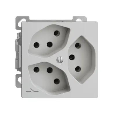 Presa AP EDIZIOdue 3×T13 grigio chiaro 1×S interno per combinazione 