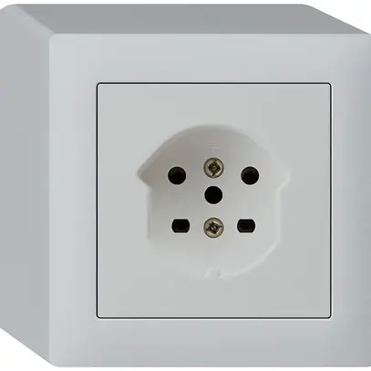 Prise AP kallysto T15 gris clair bornes à vis 