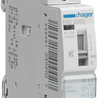 Contacteur AMD Hager ERC 230VAC 2 fermeur 0 ouvreur 25A sans bourdonnement 1UM 