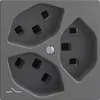 Prise 3×T23 Feller EDIZIOdue F, 1×séparé, bornes enfichables, gris foncé 