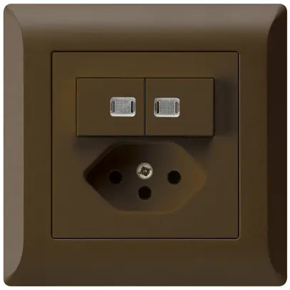 Combinazione luminosa INC 2×A-R/1P+T13 kallysto.line marrone 2 lenti 