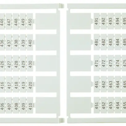 Etiquette de marquage 5×9mm 2×51…100, 5 cartes à 100 