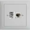 Presa INS 1×T+T,1×RJ45/u 4P EDIZIOdue ITplus ITM grigio chiaro 
