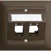 Kit montaggio INC EDIZIOdue FKE, con cappa di uscita obliqua, per 2×RJ45, coffee 