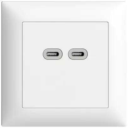 Presa INC USB 18W 2×tipo C Feller EDIZIOdue FMI 230V 3600mA bianco 