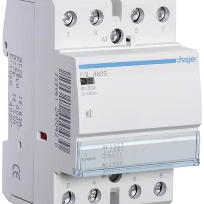 Contacteur AMD Hager 12VAC 4 fermeur 0 ouvreur 63A sans bourdonnement 3UM 