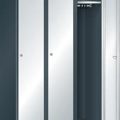 Akku-Ladeschrank mit Garderoben (B×T×H) 900×500×1800 mm 3 Abteile 