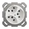 Prise ENC Sdue QM, 3×type 23, avec LED, avec plaque de fixation, blanc 