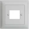 Kit frontal EDIZIOdue gris clair 88×88mm 4×RJ45 