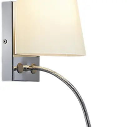 Applique SLV COUPA FLEXLED, G9 40W, avec liseuse LED 1W, verre satiné chromé 