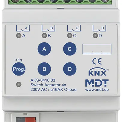 Attuatore-commutatore KNX AMD MDT AKS-0416.03 4-can 16A 230VAC 4UM 