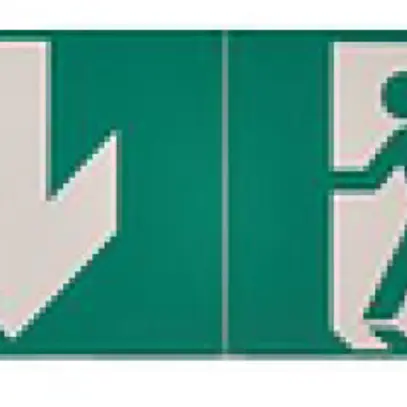 Set d'autocollants pour luminaire de secours LEG U34LED, 2×sortie sec./2×flèche 