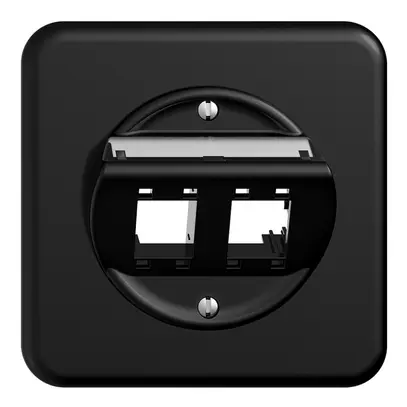 Kit montaggio ENC Sdue QMI, con cappa di uscita obliqua 2×RJ45 freenet nero 