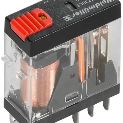 Relè WM, 24VAC LED rosso 2 contatti invertitori con tasto di controllo 250VAC 5A 