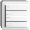 Poussoir univ. AP 4×1t bornes enf. EDIZIOdue blanc, sans LED 