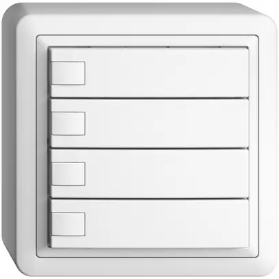 Pulsante AP KNX 4×EDIZIOdue bianco RGB senza LED 