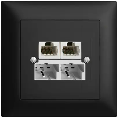 Boîte ENC SOHO 2×TT/2×RJ45/u sép.ITplus EDIZIOdue noir 